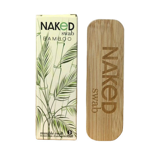 Naked Swab reusable silicone and bamboo swab set with sustainable bamboo travel case and eco-friendly packaging