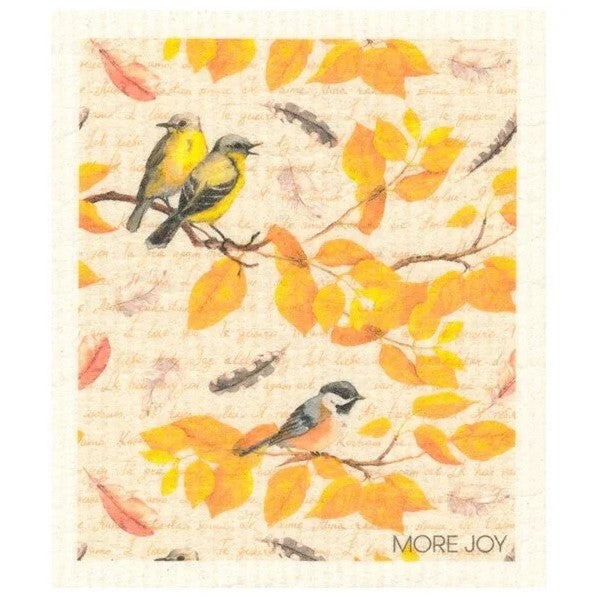 more joy swedish dishcloth birds fall leaves design
