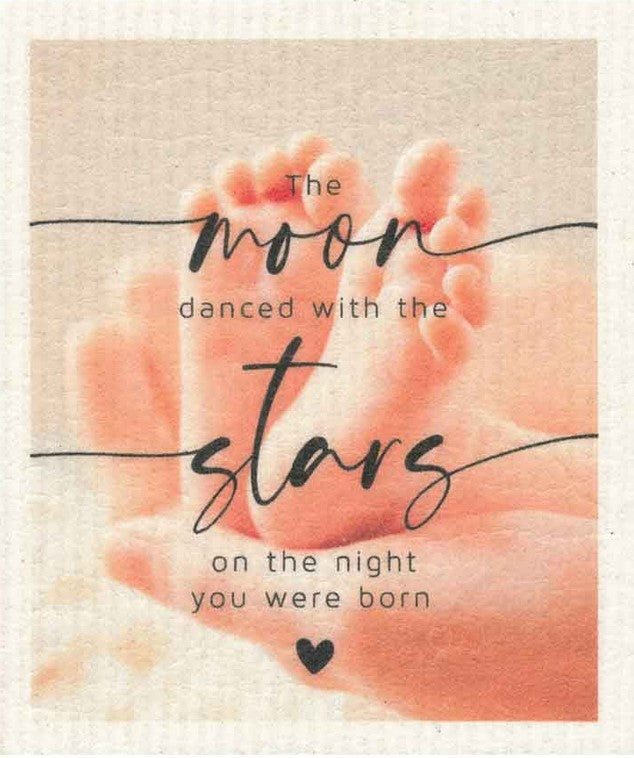 Baby More Joy Swedish dishcloth with cellulose and cotton, biodegradable, blue and white, ideal for cleaning spills and