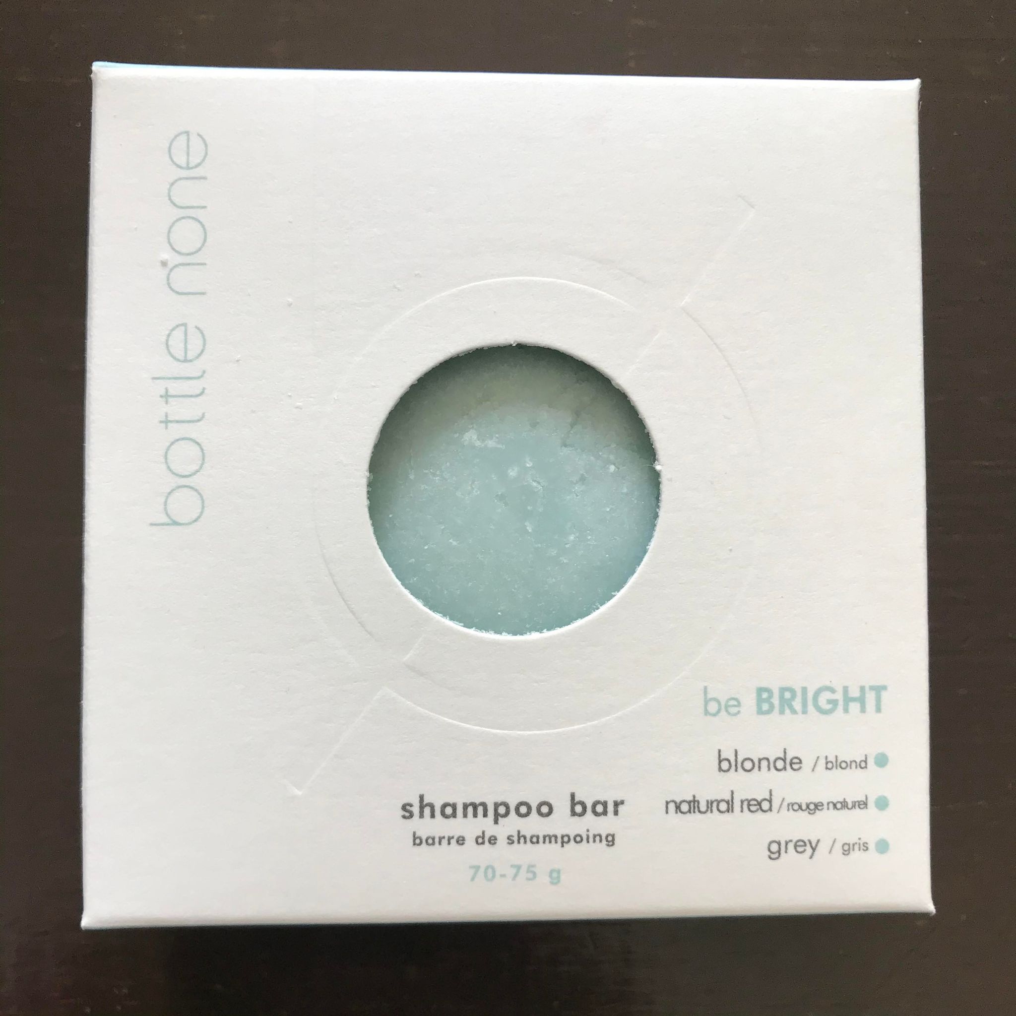 Be BRIGHT blonde, red, or grey hair shampoo bar by Bottle None, eco-friendly formula with floral scent, gentle for all hair