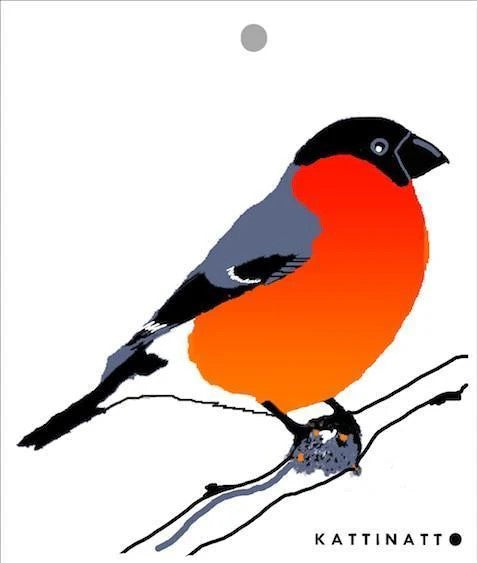 Bullfinch Kattinatt Swedish dishcloth in vibrant red and white with textured cellulose surface, measuring 6x8 inches