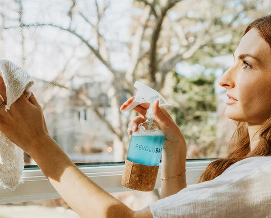 Revolubar tablet package displaying textured surface and clear branding label from an angled close-up view