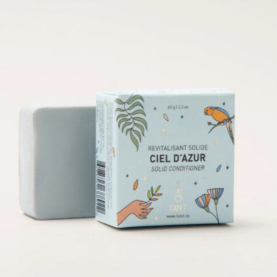 Tanit Botanics Ciel D'azur conditioner bar for dry, brittle hair with shea butter, natural scent, eco-friendly solid