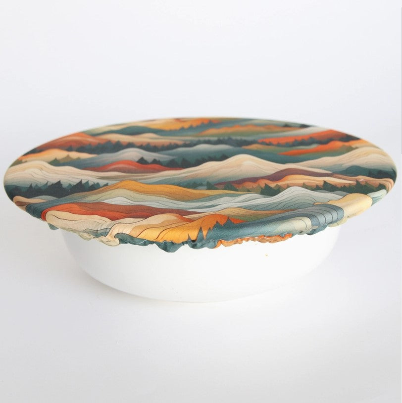 Colibri extra large reusable bowl cover in Mountains pattern
