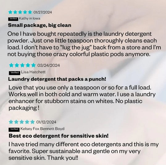 Customer reviews for etee plastic-free laundry detergent concentrate powder, highly rated eco-friendly laundry detergent that cleans with just a teaspoon