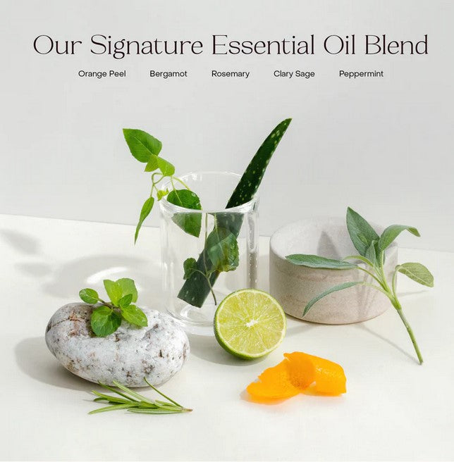 Close-up of the Everist Travel Duo’s textured, eco-friendly packaging label highlighting natural ingredients and scent