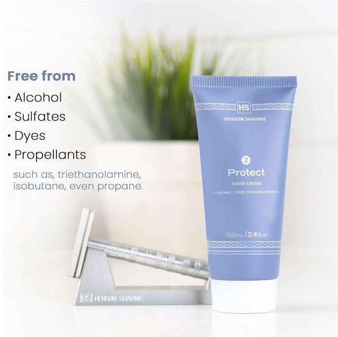 Henson Shave creamy shave cream with soothing aloe, bergamot scent, smooth texture, suitable for sensitive skin, 150ml jar