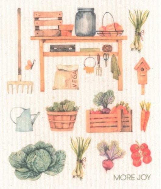 MORE JOY Swedish dishcloth made of cellulose and cotton, biodegradable cleaning cloth in vibrant green, absorbs spills and