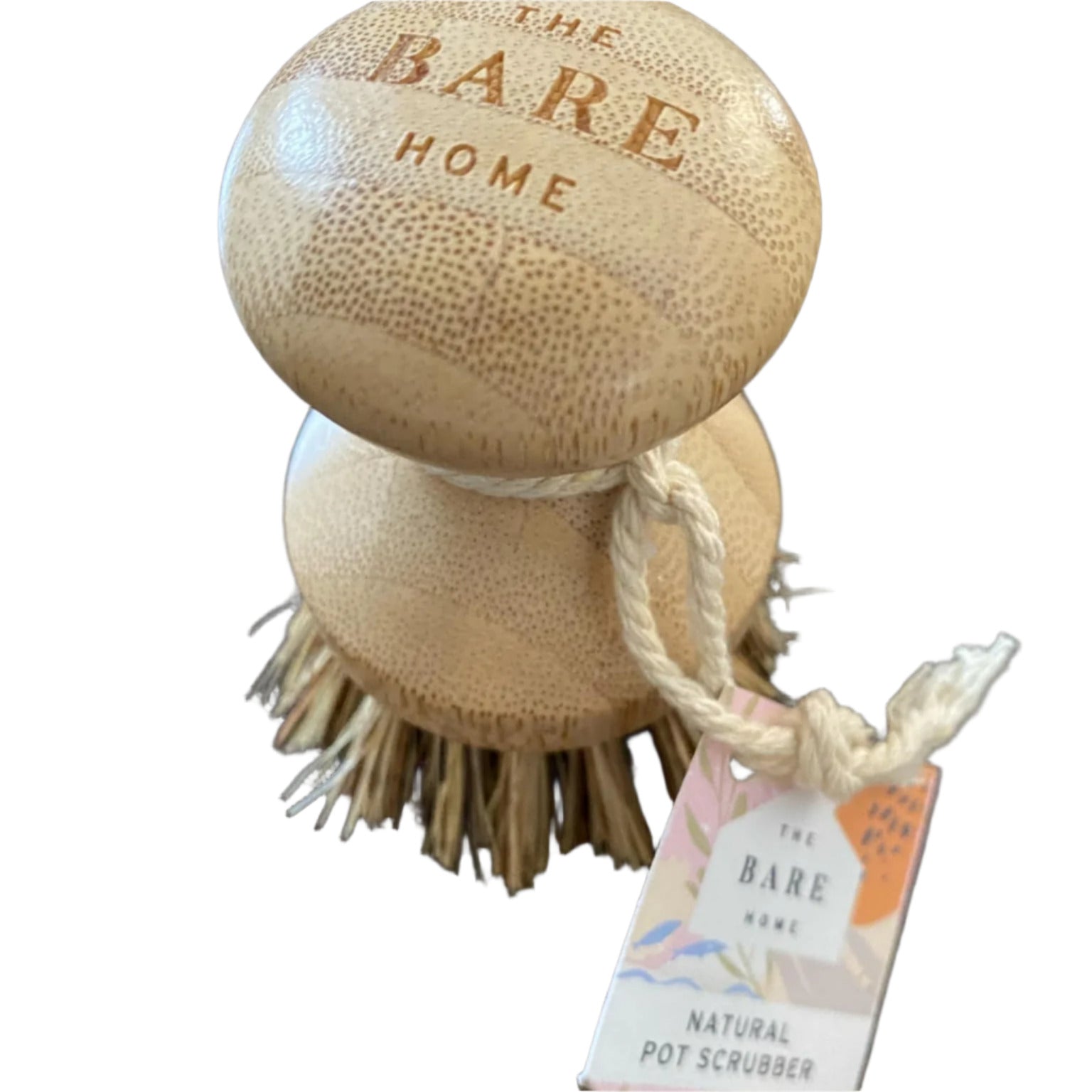 Close-up of natural wooden handle with textured bristles in tight focus, highlighting the eco-friendly materials and