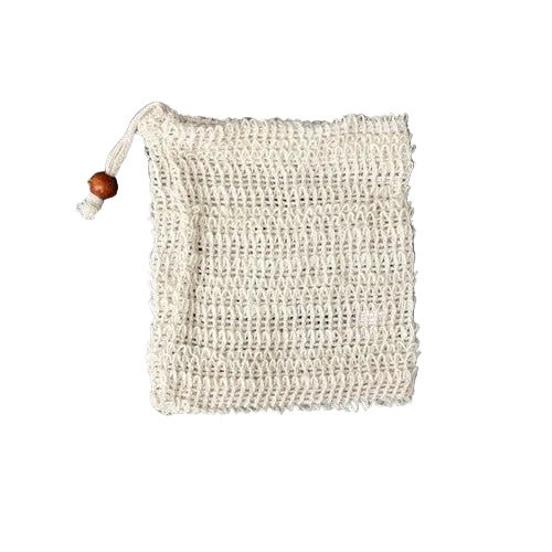 Large sisal soap saver pouch 5x7 inches, zero-waste exfoliating soap bag