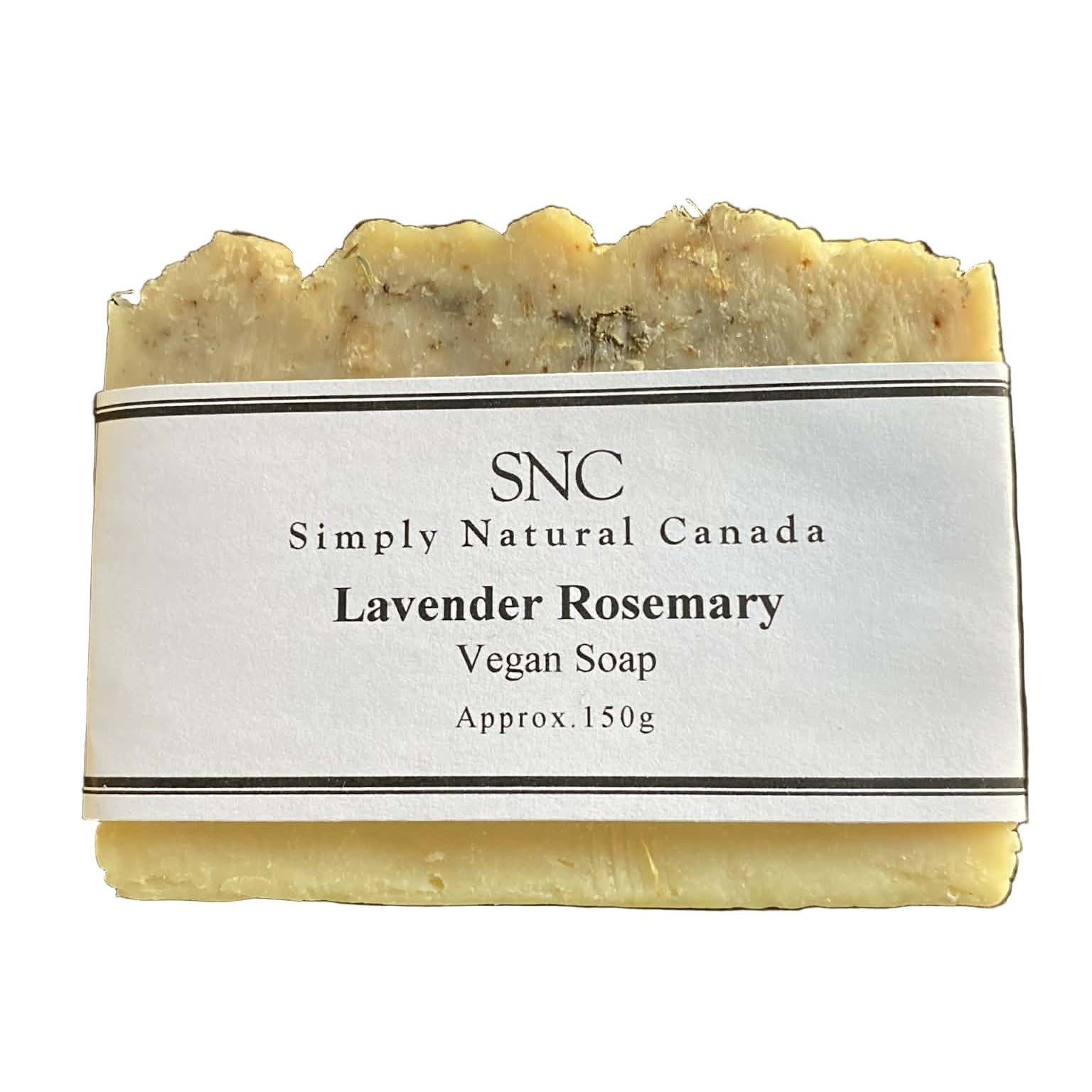 Lavender Rosemary Vegan Soap by Simply Natural Canada – handcrafted exfoliating Canadian soap bar with lavender, rosemary, and scented with essential oils.