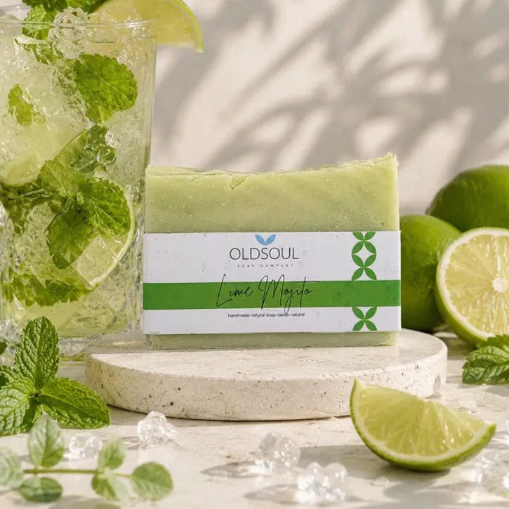 Lime Mojito artisan soap handmade in Canada with lime and spearmint essential oils