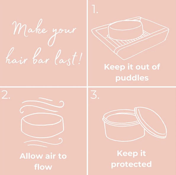 Close-up of lavender and rosemary botanical accents on the shampoo bar's textured surface, highlighting natural ingredients