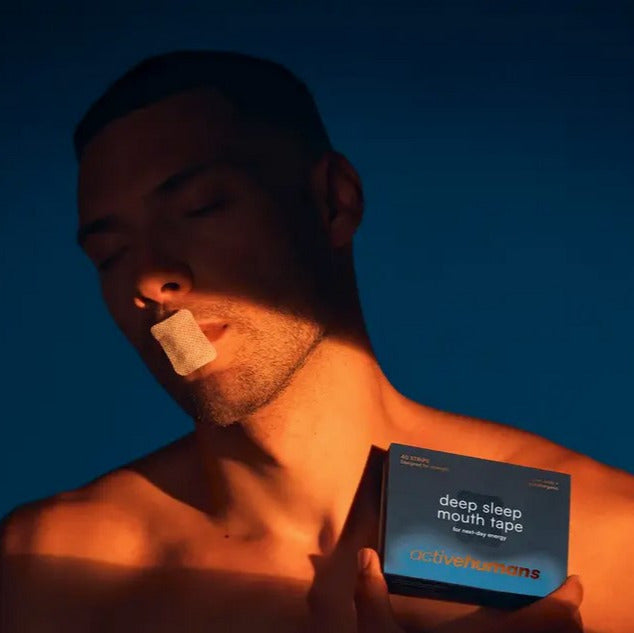 Close-up of the soft, transparent mouth tape’s textured surface showing perforations and flexible edges for comfortable