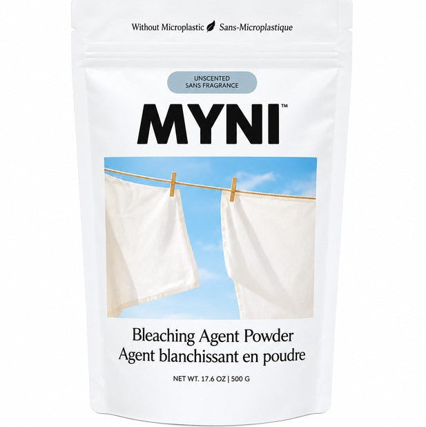 MYNI Unscented Bleaching Agent Powder in 500 g package on a white background.
