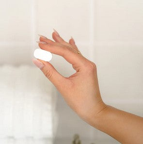 Close-up of the Stone and Quartz Cleaner Tablet packaging showing detailed label with ingredients and usage instructions