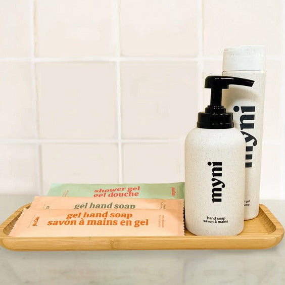 Myni Soft Skin Set powder-to-gel hand soap with citrus blossom and eucalyptus scent, clarifying formula, 8.45 oz refill