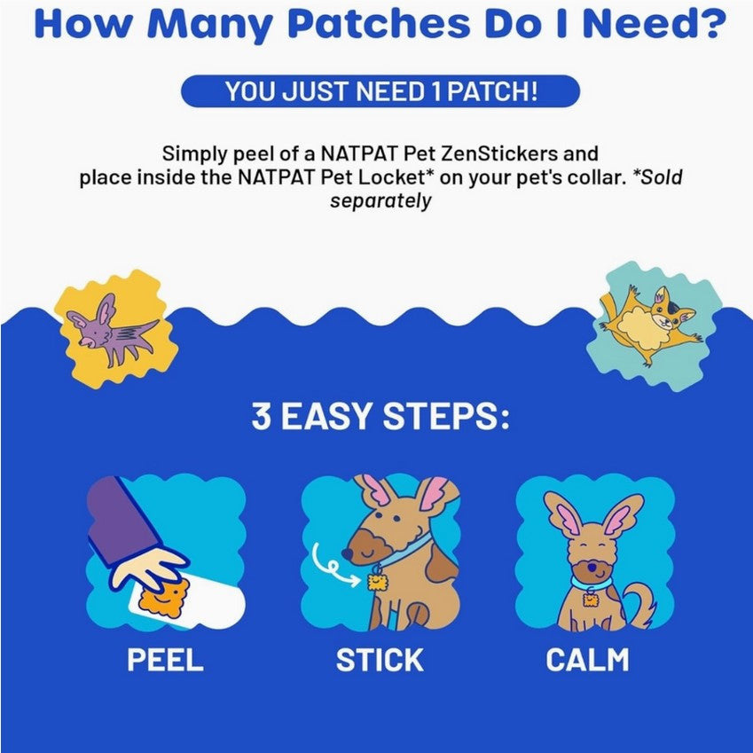 Close-up of the NATPAT Pet Zen Sticker featuring a textured, pastel-colored calming design with smooth matte finish and