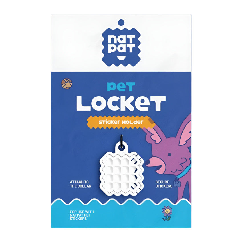 NATPAT Pet Locket made of stainless steel with engraved paw print design, 1 inch diameter, shiny polished finish