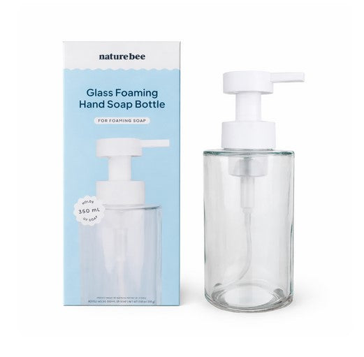 Simply Natural Canada – Nature Bee Refillable Glass Foaming Hand Soap Bottle with Packaging – Plastic-Free Reusable Foaming Soap Dispenser