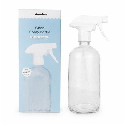 Simply Natural Canada – Nature Bee Clean Refillable Glass Spray Bottle 500ml – Plastic-Free Multi-Purpose Cleaning Bottle with Packaging