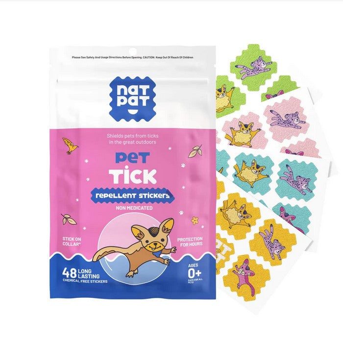 Natural pet tick repellent stickers by NATPAT Canada DEET-free plant-based tick protection for dogs and cats biodegradable stickers with essential oils