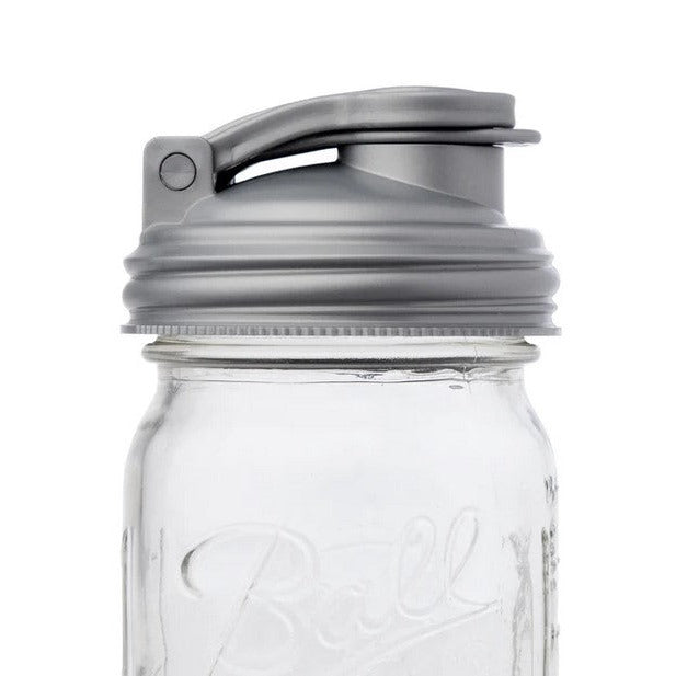 reCAP Mason Jars glass mason jar lid with black plastic pour cap and silicone sealing ring for controlled liquid pouring
