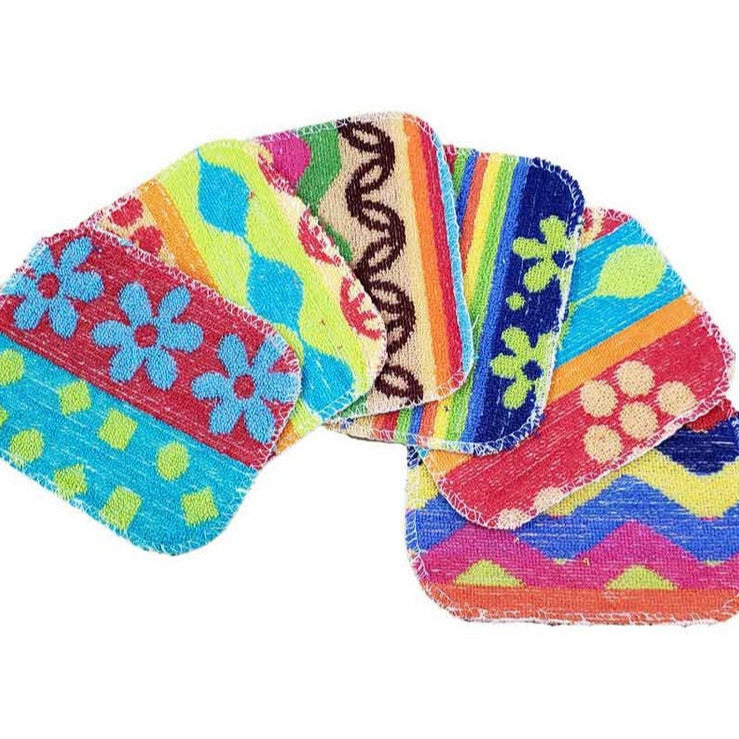 scrubEAZE scrubber cloths set of 6 with textured microfiber surface for kitchen and bath cleaning