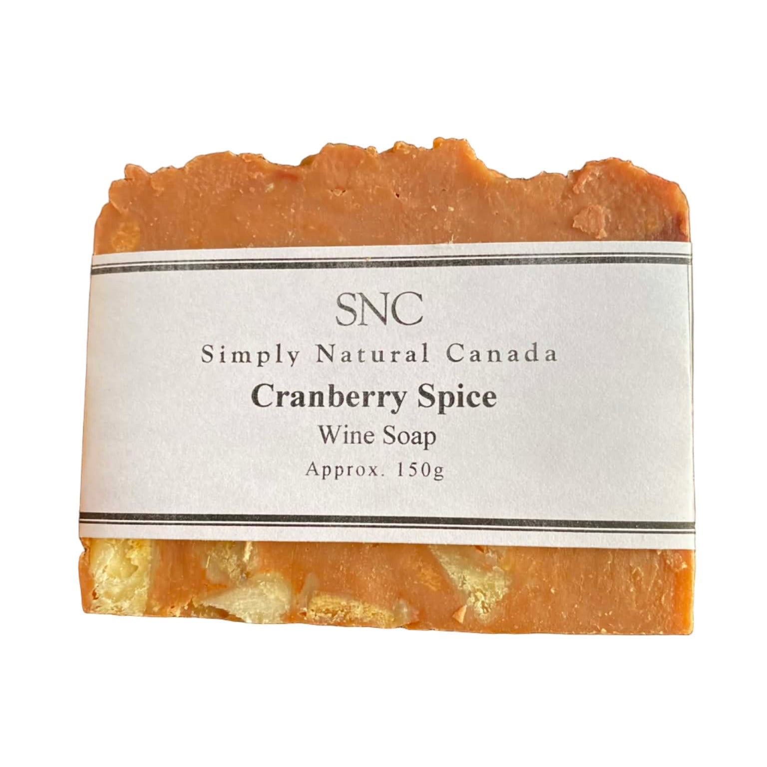 Cranberry Spice Wine Soap by Simply Natural Canada – handcrafted vegan soap bar made with cranberry wine, cinnamon, and clove, approx. 150g.