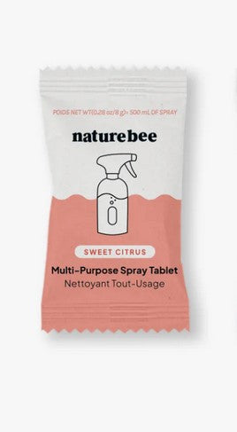 Nature Bee Sweet Citrus multi-purpose cleaning tablet in eco-friendly packaging for bathroom, kitchen, and home cleaning
