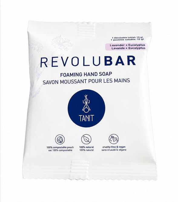 Revolubar Lavender Eucalyptus Foaming Hand Soap Tablet refill made in Canada