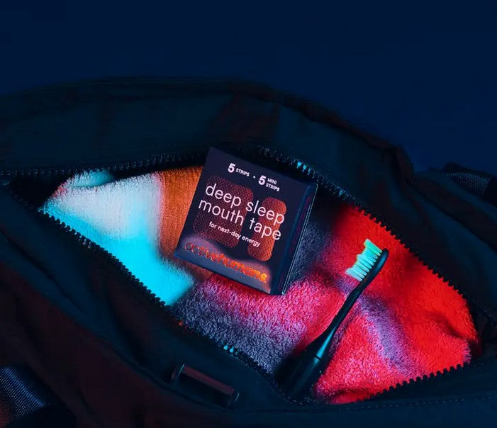 Close-up of the Deep Sleep Mouth Tape’s textured surface and peelable backing for easy application detail.