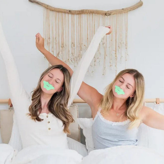 Close-up of Mintier Mouth Tape’s transparent, textured surface highlighting adhesive strips and soft edge details