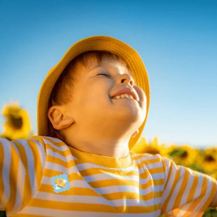 Close-up of the NATPAT StuffyPatch vapor stickers showing textured, peel-off backing with colorful printed design details.