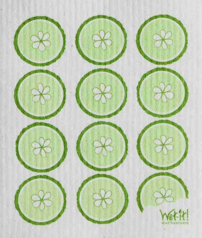 Close-up of the textured, absorbent Swedish dishcloth showing woven fiber details and vibrant color pattern