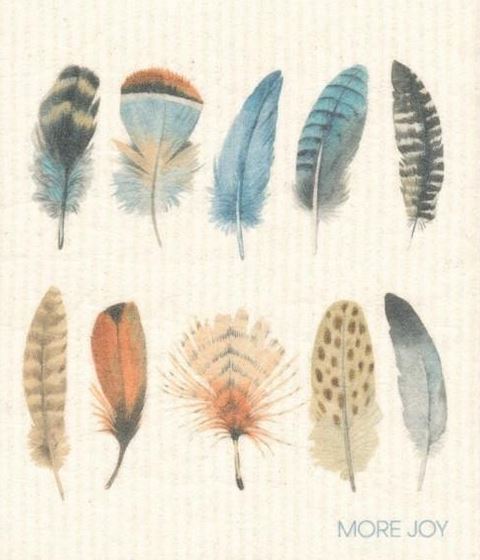 more joy swedish dishcloth feather design natural tones