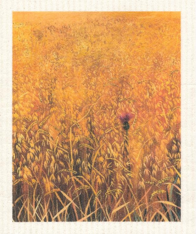 Golden Fields print More Joy Swedish sponge cloth