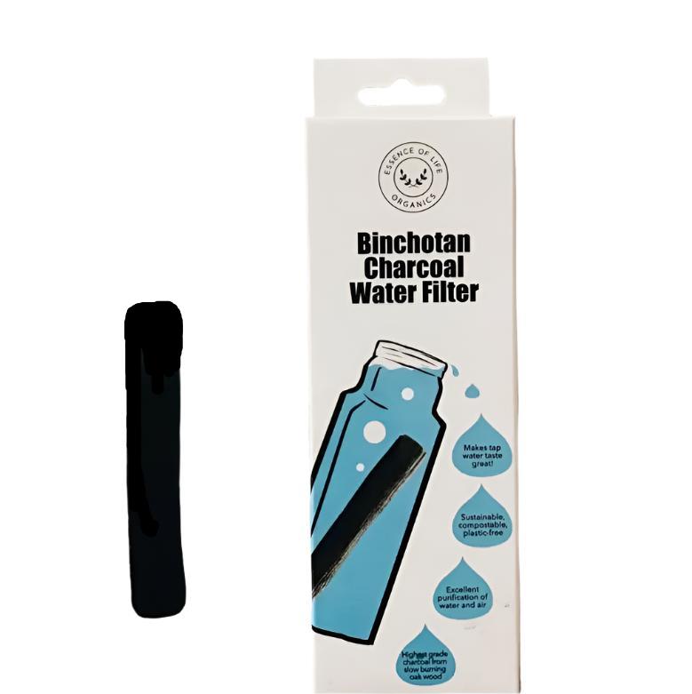 Binchotan charcoal water filter stick from Essence of Life Organics, hand-crafted Japanese charcoal for fresh, mineral-rich