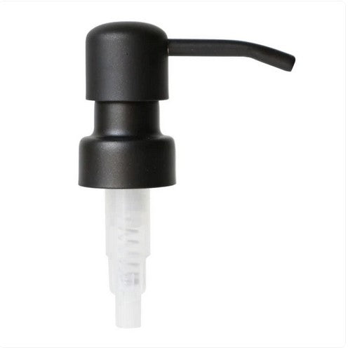 Black Jarmazing bird-head soap and lotion replacement pump with 28/400 thread size for countertop dispensers, featuring a durable metal exterior and BPA-free components.