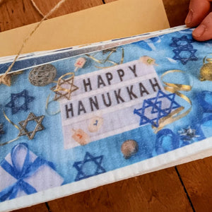 Swedish Dishcloth Holiday Cards - Hanukkah