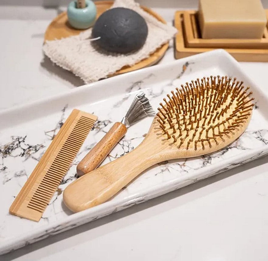 Plantish Bamboo Hair Brush Set | Natural & Sustainable Hair Care