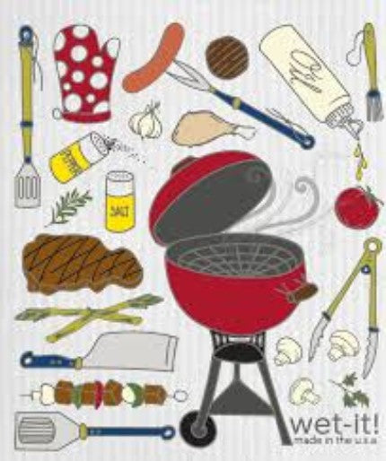 Barbecue Wet-It Swedish dishcloth grill design eco friendly reusable sponge cloth BBQ kitchen cleaning cloth