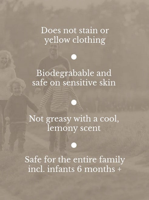 Natural insect repellent safe for family infants 6 months biodegradable non greasy lemon eucalyptus mosquito and tick protection Canada