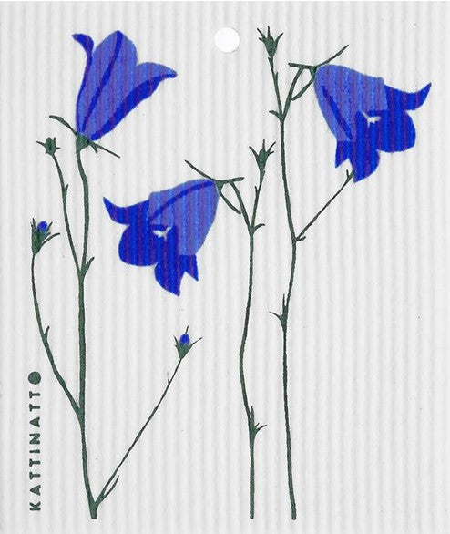 Bluebells Kattinatt Swedish dishcloth reusable eco sponge cloth cellulose cotton blue floral botanical sustainable cleaning Canada