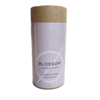 Bottle None Blossom natural deodorant stick with vegan formula, 2.65 oz, creamy texture, clear plastic container