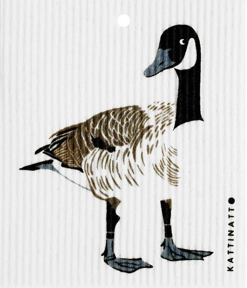 Canada goose Kattinatt Swedish dishcloth reusable eco sponge cloth cellulose cotton bird design Canadian wildlife sustainable cleaning Canada