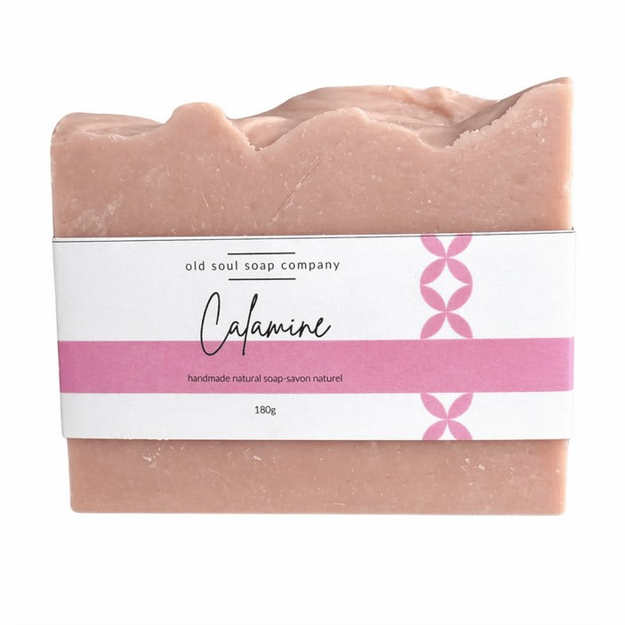 Calamine artisan bar soap from Old Soul Soap Company with natural calamine, essential oils, 180 g, handcrafted vegan soap
