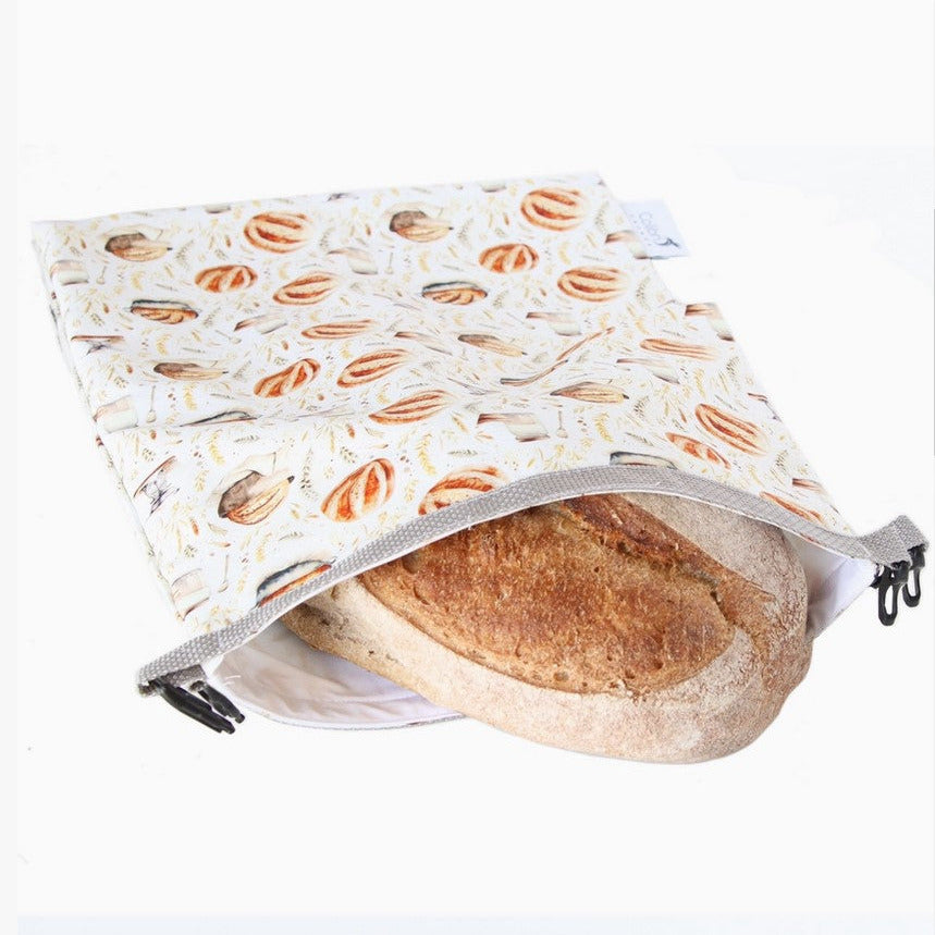 Canadian made reusable bread bag for artisan sourdough loaf storage