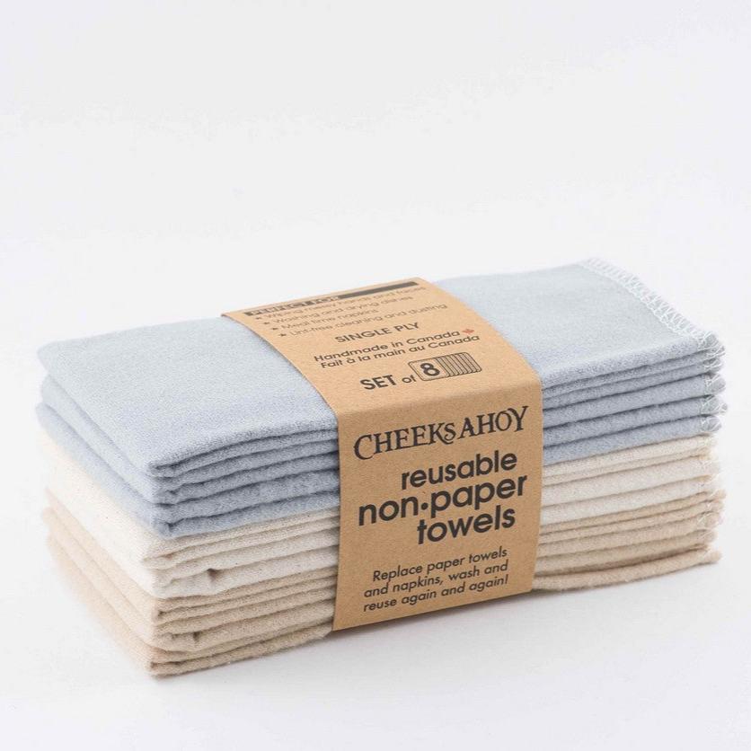 Cheeks Ahoy Suave unpaper towels set of 8 single-ply Swedish dishcloths in autumn-inspired orange and brown tones, textured