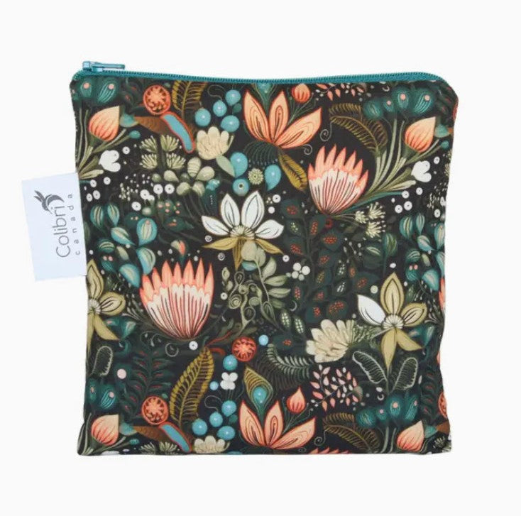 Colibri large reusable snack bag in Penny Lane pattern made in Canada